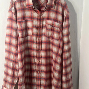 sean john shirt XL  Buttonfront pastel plaid design tailored fit 99% cotton